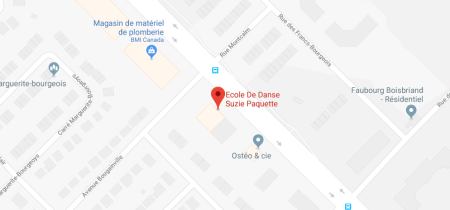 Google Map : École de danse Suzie Paquette